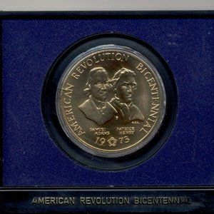 1973 US Mint Samuel Adams Patrick Henry gold plated Bicentennial Medal